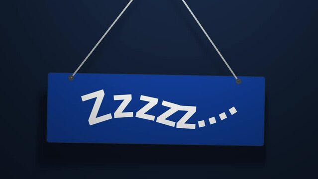 Zzz Hanging Sign 3D Animation
