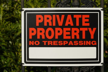 Fototapeta premium private property sign