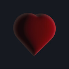 red heart with reflection
