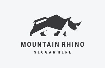 mountain logo rhino. rhino vector template © Syifah