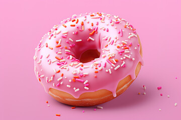 donut with pink sprinkles