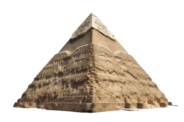 Ancient Egyptian pyramid. isolated object, transparent background