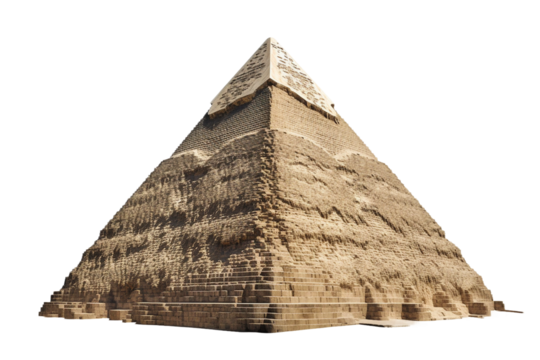 Ancient Egyptian pyramid. isolated object, transparent background