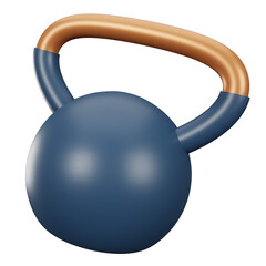 3D Rendering Kettlebell Isolated On Transparent Background