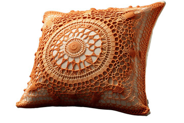 Bobbin lace pillow. isolated object, transparent background