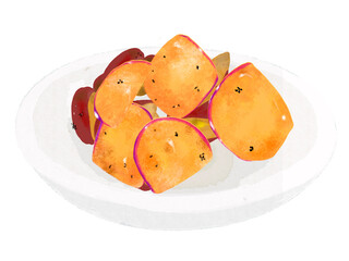 白い器に盛った大学芋