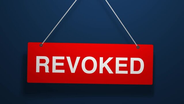 Revoked Hanging Sign 3D Animation