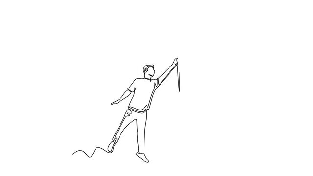 Self drawing animation of one single line draw concept of finding brilliant ideas. Full length animation illustration. High quality 4k footage.