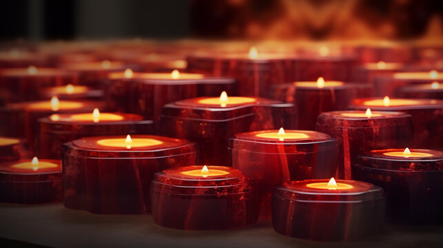 burning candles in church HD 8K wallpaper Stock Photographic Image
