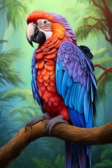 Obraz premium colorful parrot | Generative AI