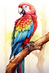 Fototapeta premium colorful parrot | Generative AI