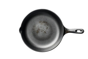 Cast iron pan. isolated object, transparent background