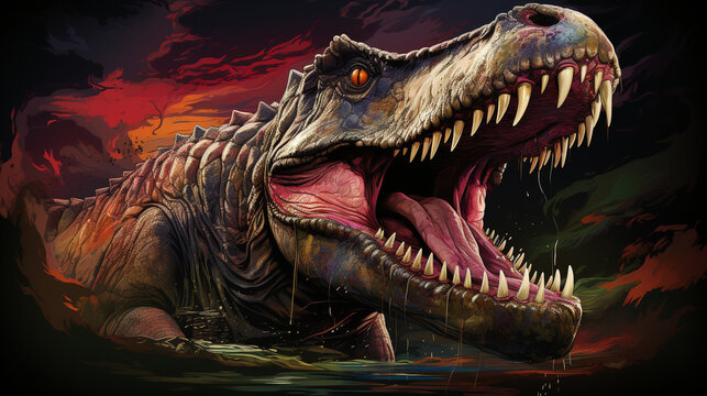 tyrannosaurus rex dinosaur HD 8K wallpaper Stock Photographic Image
