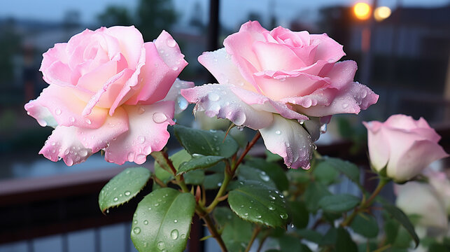pink rose in garden HD 8K wallpaper Stock Photographic Image
