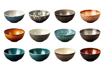 Collection of Bowls. isolated object, transparent background