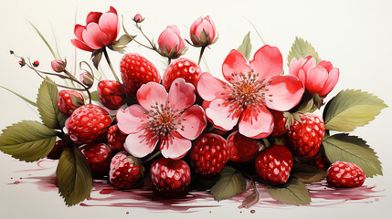 berries of a strawberry HD 8K wallpaper Stock Photographic Image
