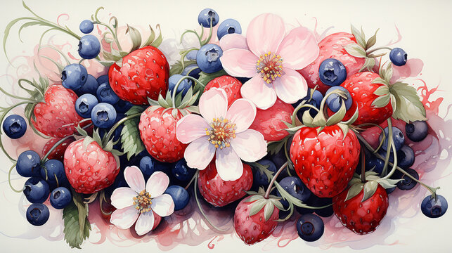 strawberry  HD 8K wallpaper Stock Photographic Image
