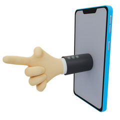 Hand Out of Smart Phone