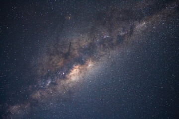 The night sky and the Milky Way with rocky inlet