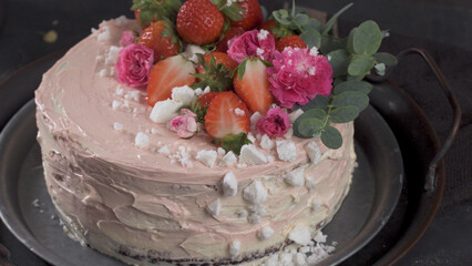 Obraz na płótnie Canvas Strawberry cake