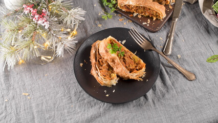 Puff pastry vegetable roll