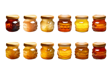 Collection of Honey Varieties. isolated object, transparent background