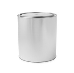 New metal paint can isolated on white