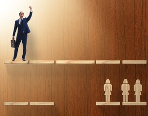 Career ladder concept with businessman
