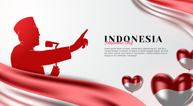 patriotic hero Indonesia independence day banner design