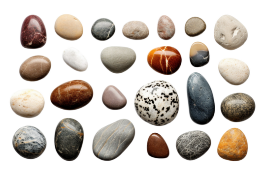 Collection of Rocks. isolated object, transparent background