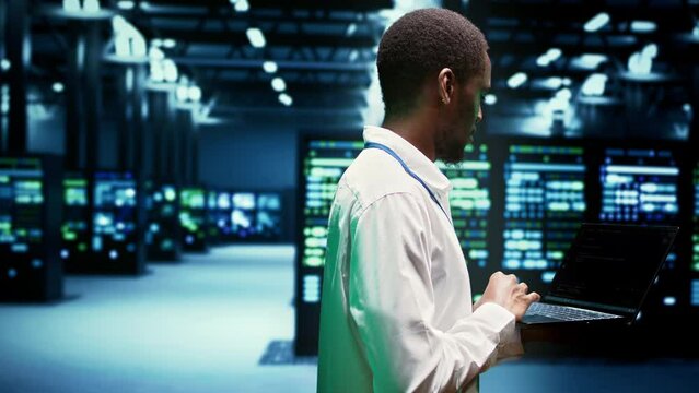 Interlinked computers creating server network, providing required memory and operating speeds. Supercomputers using parallel computing to perform complex calculations and process large amounts of data