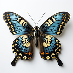 Big Butterfly. Beautiful Insect Nature, Colorful Wildlife Species, Delicate Wings in Detail, Bright Close-up. Generative AI