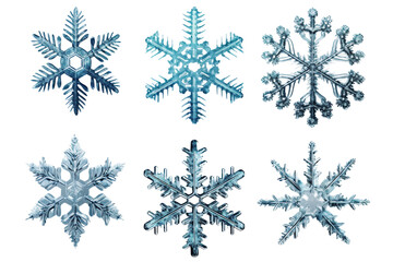 Collection of Snowflakes. isolated object, transparent background
