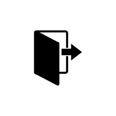 Emergency exit sign, exit door icon, flat illustration on white background..eps