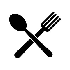 Spoon and fork Icon templates flat symbol on white background..eps