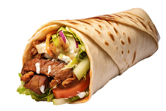 Doner kebab. isolated object, transparent background