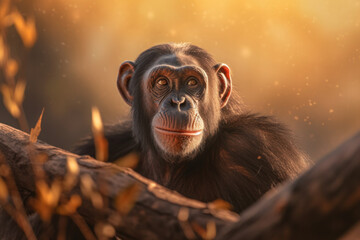 Cute Beautiful Chimps, Wildlife Photography, Generative AI