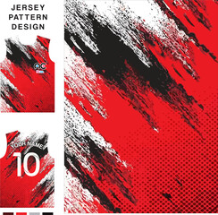 Abstract grunge concept vector jersey pattern template for printing or sublimation sports uniforms football volleyball basketball e-sports cycling and fishing Free Vector.