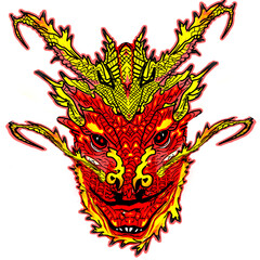 Illustration of dragon head