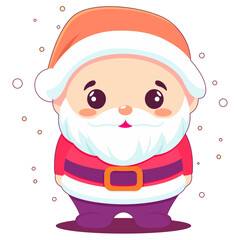  cute santa claus, cheerful old man in christmas costume and bushy beard, illustrations for festive christmas designs, festive santa