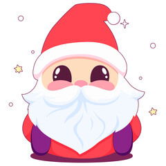  cute santa claus, cheerful old man in christmas costume and bushy beard, illustrations for festive christmas designs, festive santa