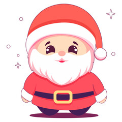  cute santa claus, cheerful old man in christmas costume and bushy beard, illustrations for festive christmas designs, festive santa