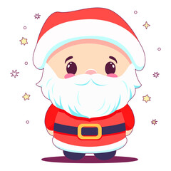  cute santa claus, cheerful old man in christmas costume and bushy beard, illustrations for festive christmas designs, festive santa