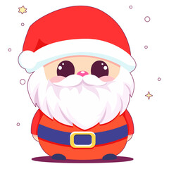  cute santa claus, cheerful old man in christmas costume and bushy beard, illustrations for festive christmas designs, festive santa