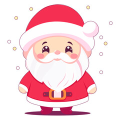  cute santa claus, cheerful old man in christmas costume and bushy beard, illustrations for festive christmas designs, festive santa