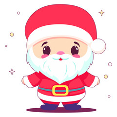 cute santa claus, cheerful old man in christmas costume and bushy beard, illustrations for festive christmas designs, festive santa