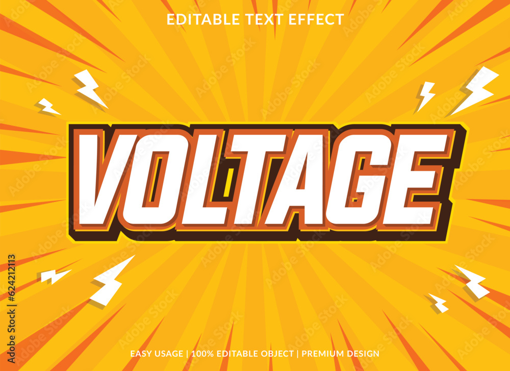 Poster voltage editable text effect template use for font style logo
