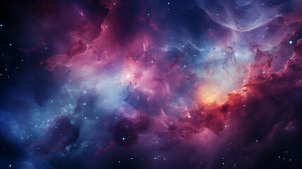 Naklejka premium galaxy and nebula photo with purple and pink color tone, hyper realistic Made by AI generated