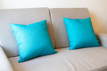Fototapeta na wymiar comfortable pillows decoration on sofa
