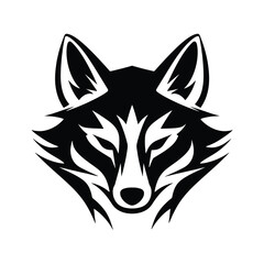 wolf design logo, fox icon, vector isolated on white background